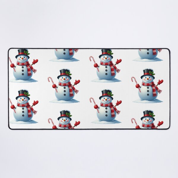 Item preview, Cheerful Snowman with Candy Cane and Top Hat – Festive Winter Holiday Art designed and sold by PixelVibe782.