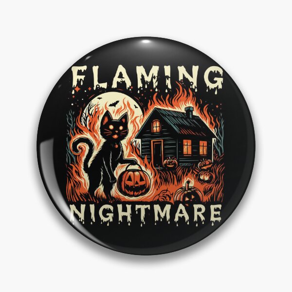 Item preview, Flaming Black Cat Nightmare designed and sold by Scaryzz.