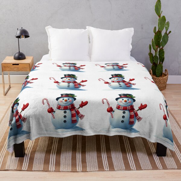 Item preview, Cheerful Snowman with Candy Cane and Top Hat – Festive Winter Holiday Art designed and sold by PixelVibe782.
