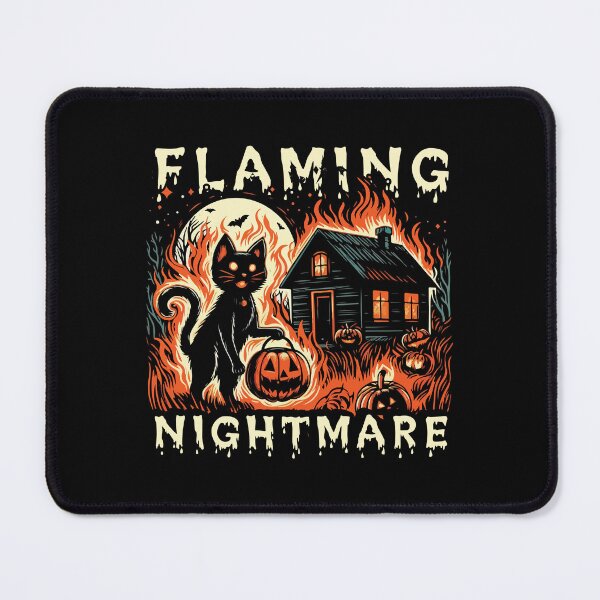 Item preview, Flaming Black Cat Nightmare designed and sold by Scaryzz.