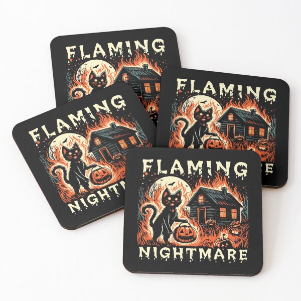 Item preview, Flaming Black Cat Nightmare designed and sold by Scaryzz.