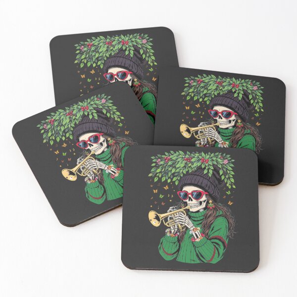 Item preview, Music & Mistletoe Skeleton Girl | Festive Christmas Design designed and sold by ColorSplash123.