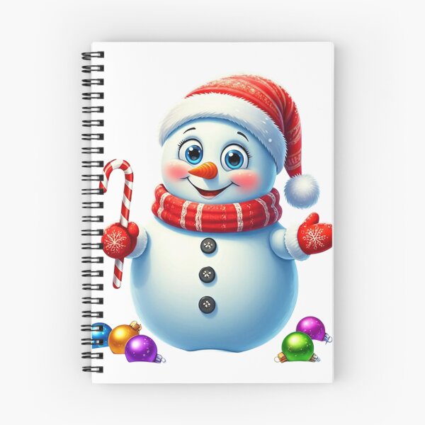 Item preview, Cute Smiling Snowman with Candy Cane and Santa Hat – Festive Winter Holiday Cartoon Art designed and sold by PixelVibe782.