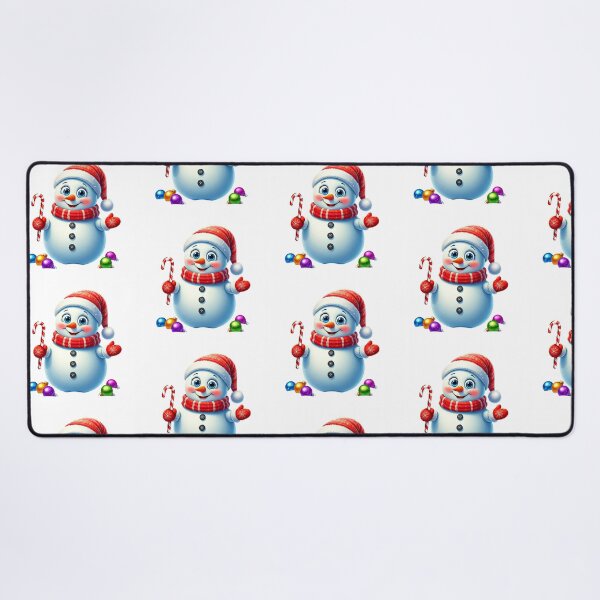 Item preview, Cute Smiling Snowman with Candy Cane and Santa Hat – Festive Winter Holiday Cartoon Art designed and sold by PixelVibe782.