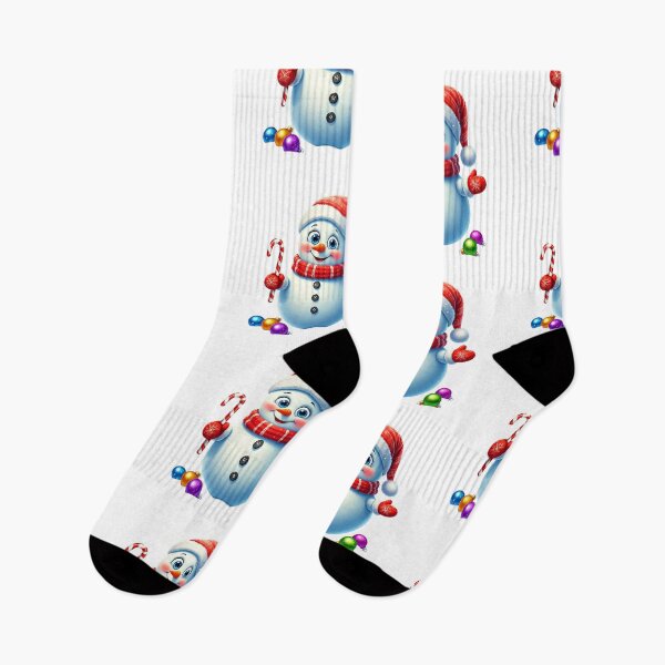 Item preview, Cute Smiling Snowman with Candy Cane and Santa Hat – Festive Winter Holiday Cartoon Art designed and sold by PixelVibe782.