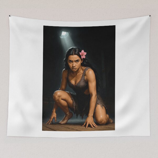 Item preview, Shanti Riveria kneeling in torn dress dark stage designed and sold by CathryneDelamort.