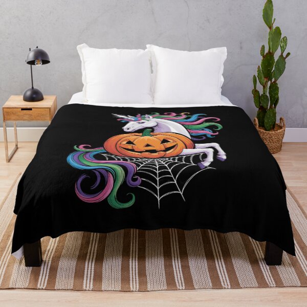 Item preview, Unicorn Wearing Pumpkin Halloween Unicorn Lover  designed and sold by HuValverdeArt.