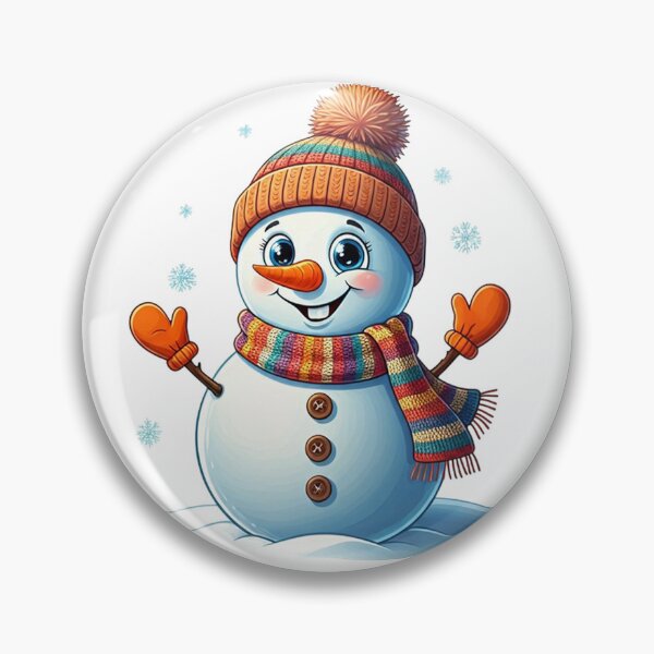 Item preview, Cute Snowman with Colorful Beanie and Scarf – Cheerful Winter Cartoon Illustration designed and sold by PixelVibe782.