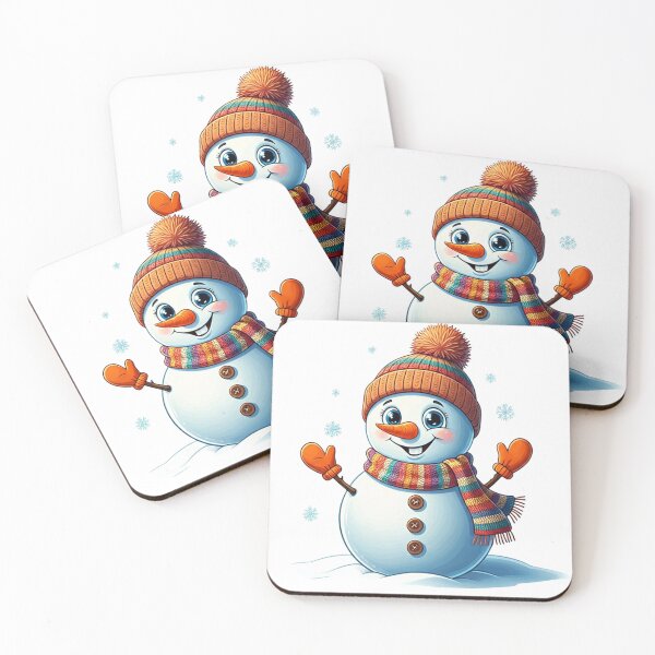 Item preview, Cute Snowman with Colorful Beanie and Scarf – Cheerful Winter Cartoon Illustration designed and sold by PixelVibe782.