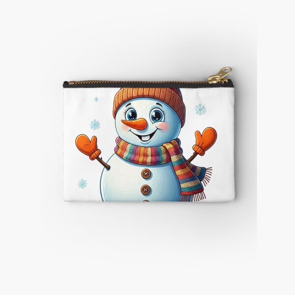 Item preview, Cute Snowman with Colorful Beanie and Scarf – Cheerful Winter Cartoon Illustration designed and sold by PixelVibe782.
