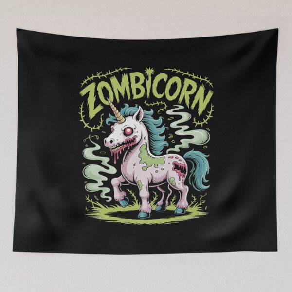 Item preview, Zombie Unicorn Halloween Zombicorn Creature  designed and sold by HuValverdeArt.