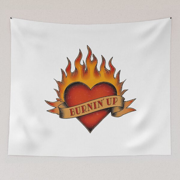 Item preview, Retro Burnin up Flames and Heart designed and sold by PetsArt.