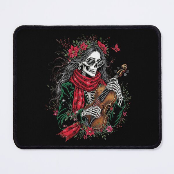 Item preview, Floral Melody Skeleton Girl | Romantic Gothic Christmas Violin Art Design designed and sold by ColorSplash123.