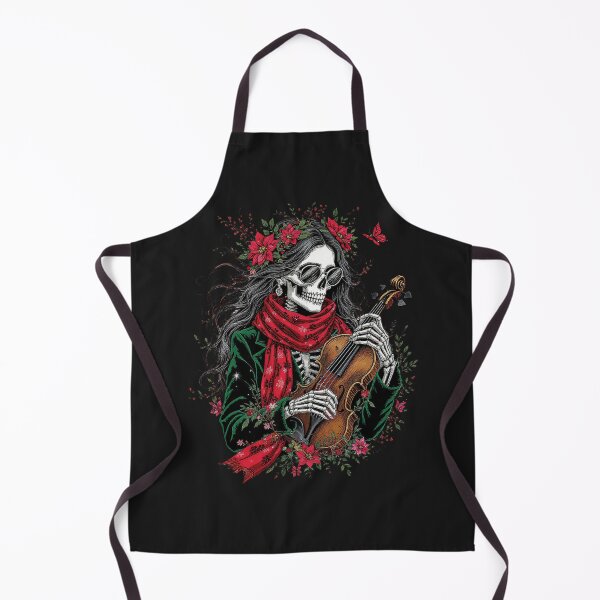 Item preview, Floral Melody Skeleton Girl | Romantic Gothic Christmas Violin Art Design designed and sold by ColorSplash123.
