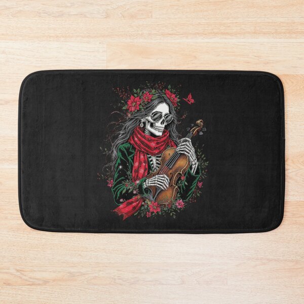 Item preview, Floral Melody Skeleton Girl | Romantic Gothic Christmas Violin Art Design designed and sold by ColorSplash123.