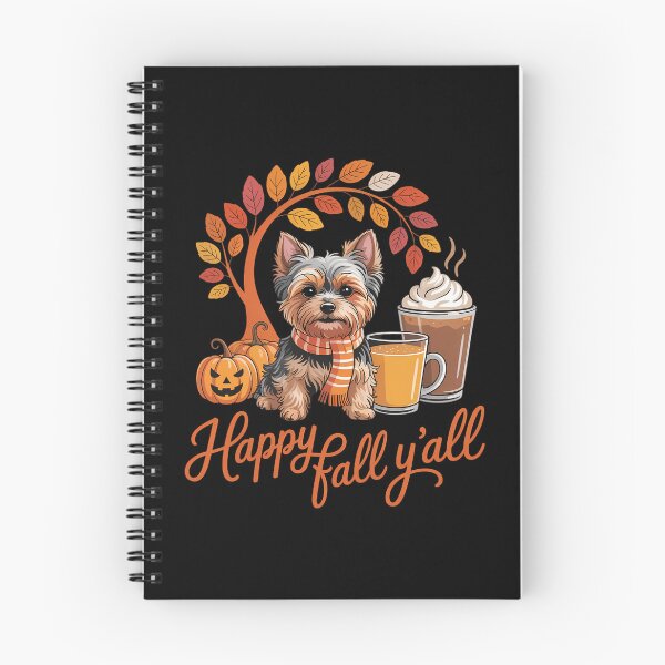 Item preview, Happy Fall Y'all Yorkie Autumn Pumpkin Spice Latte designed and sold by ValerieRodrigue.