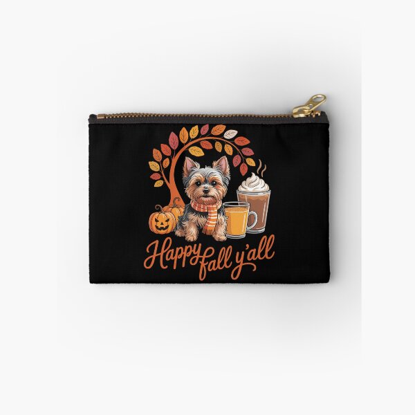 Item preview, Happy Fall Y'all Yorkie Autumn Pumpkin Spice Latte designed and sold by ValerieRodrigue.
