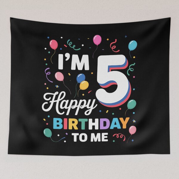 Item preview, Five 5th Birthday Happy Birthday Boys Girls 5 Years Old designed and sold by ValerieRodrigue.