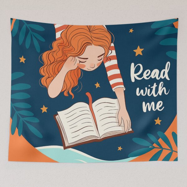 Item preview, Read With Me Whimsical Book Lover Cozy Night Art designed and sold by anandsiva2703.