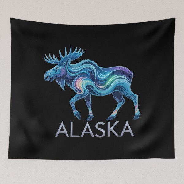 Item preview, Alaskan Caribou with Aurora Borealis Scene Reindeer designed and sold by ValerieRodrigue.