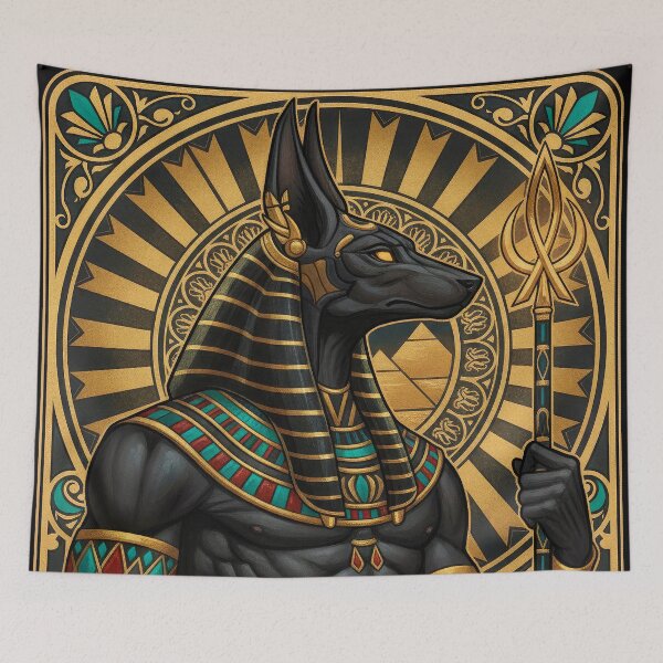 Item preview, Anubis Egyptian God Profile Bust | Art Deco Revival | Luxury Gallery Art Print designed and sold by Vintage Poster Gallery.