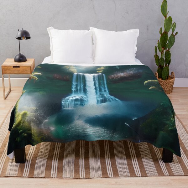 Item preview, Cascading Waterfall in Rainforest Landscape – Clear Water Pool Surrounded by Lush Greenery designed and sold by Cultradesign.