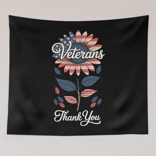 Item preview, Thank You Veterans Sunflower US America Flag Patriotic designed and sold by ValerieRodrigue.