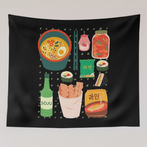 Item preview, Korean Food Set — Soju, Kimchi, Kimbap designed and sold by GeraldineRu.