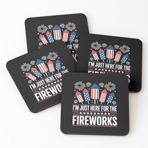 Item preview, I´m Just here for the Fireworks 4th of July  designed and sold by lilLilaBatArt.