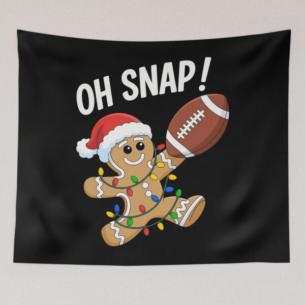 Item preview, Funny Gingerbread Xmas Holiday Oh Snap Gingerbreadman Christmas Football designed and sold by ValerieRodrigue.