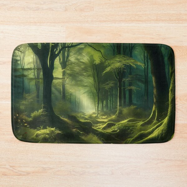 Item preview, Forest Landscape with Towering Trees and Sunlight – Moss-Covered Woodland Scene designed and sold by Cultradesign.