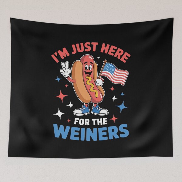 Item preview, I'm Just Here For The Weiners 4Th Of July Patriotic  designed and sold by lilLilaBatArt.