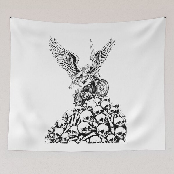 Item preview, Warrior Angel on the Mountain of Skulls designed and sold by filusattila.