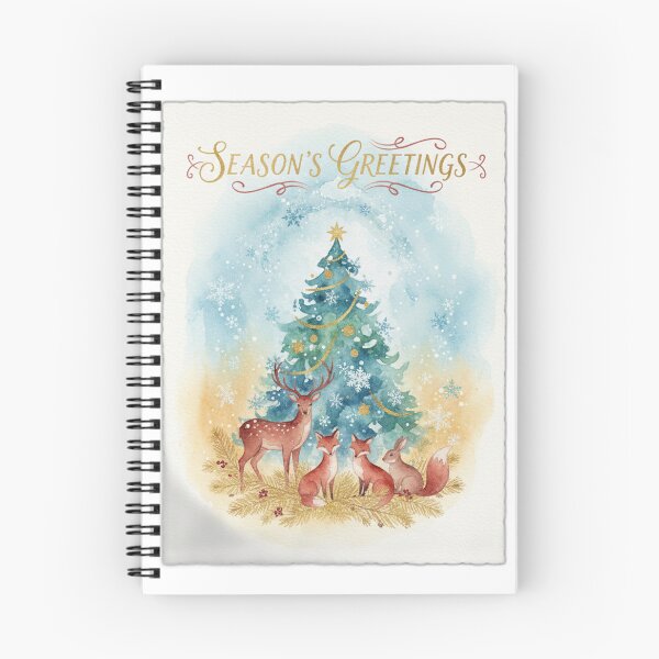 Item preview, Watercolor Festive Forest Animals & Christmas Tree Holiday Art designed and sold by lilach-e.