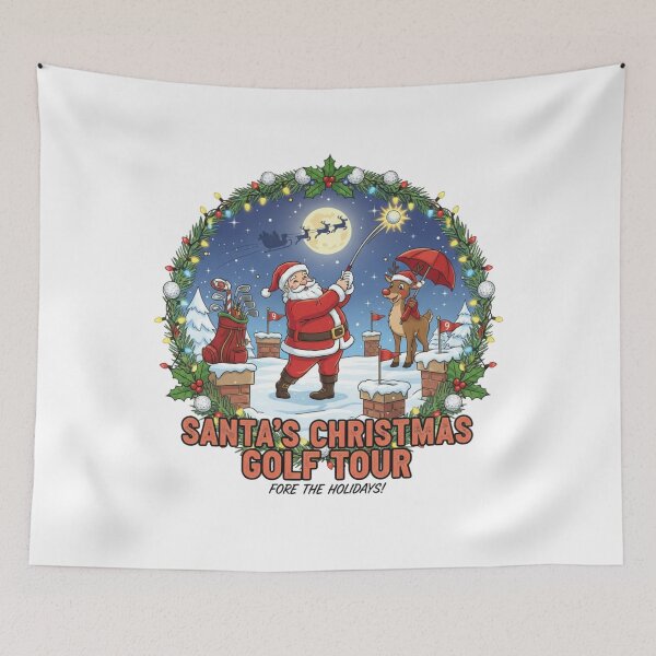 Item preview, Santa's Christmas Golf Tour - Funny Holiday Golfer Gift T-Shirt designed and sold by Wear Sculpt.