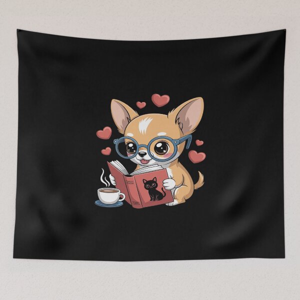 Item preview, Chihuahua Dog Reading a Book Cute Dog Lover designed and sold by KingsLife1994.