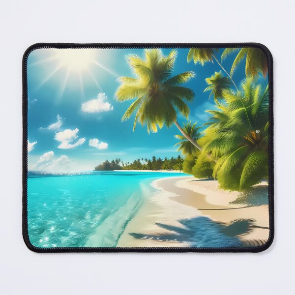 Item preview, Tropical Beach Paradise – Bright Sun, Turquoise Water, and Swaying Palm Trees designed and sold by Cultradesign.