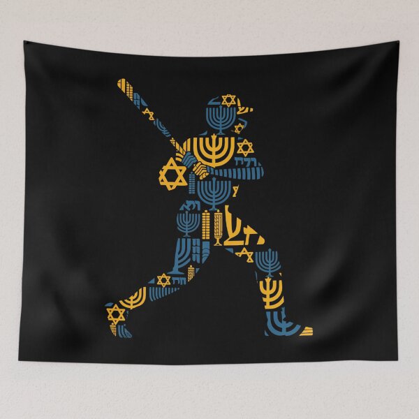 Aperçu de l'œuvre Menorah Dreidel de baseball Hanoukka juif créée et vendue par brynatshop.