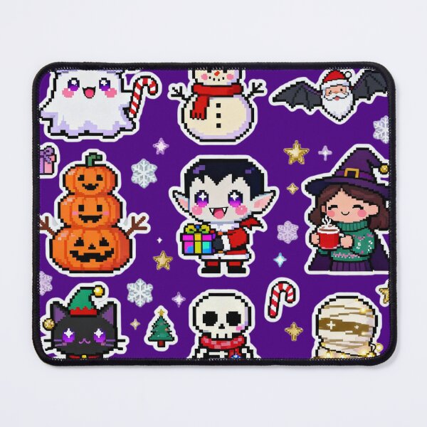 Item preview, Kawaii Pixel Spooky Christmas Characters designed and sold by MuseAI.