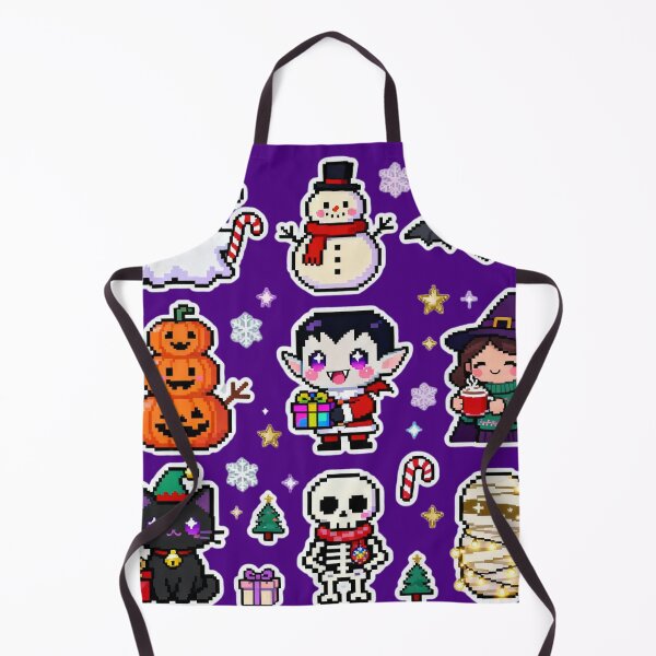 Item preview, Kawaii Pixel Spooky Christmas Characters designed and sold by MuseAI.