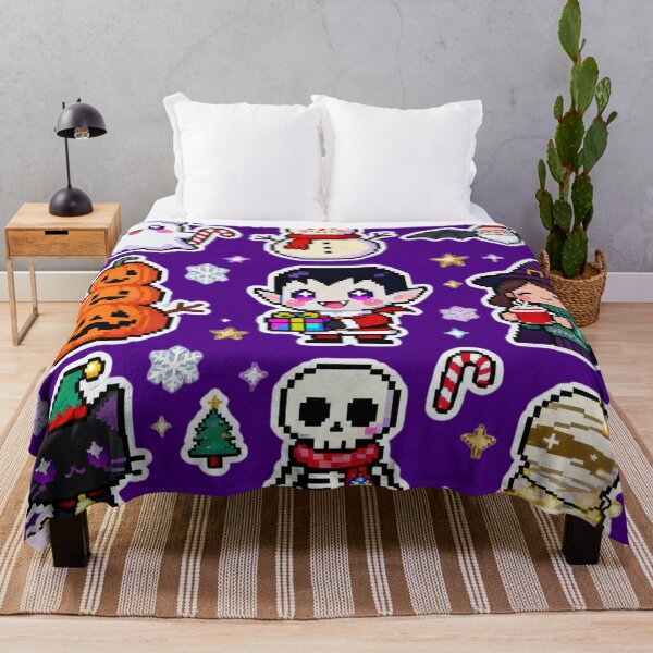 Item preview, Kawaii Pixel Spooky Christmas Characters designed and sold by MuseAI.