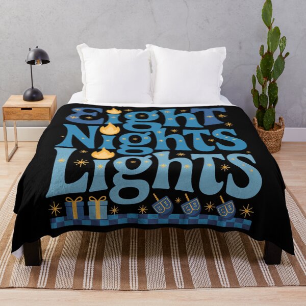Item preview, Eight Nights and Eight Lights Happy Hanukkah designed and sold by brynatshop.