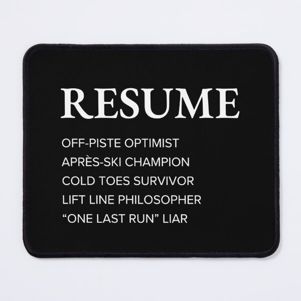 Item preview, Funny Alpine Skier Resume Style Sarcastic Downhill Skiing designed and sold by StrideSuccess.