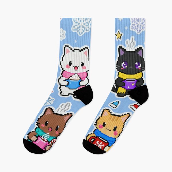 Item preview, Adorable Pixel Winter Cats Kawaii Art designed and sold by MuseAI.