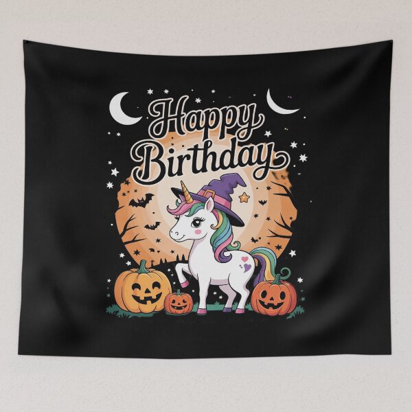 Item preview, Happy Halloween unicorn Pumpkin Witch Hat design  designed and sold by GGrizeldaRivas.