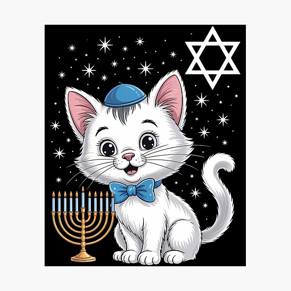 Item preview, Hanukkah Cat Cute Chanukah Jewish designed and sold by brynatshop.