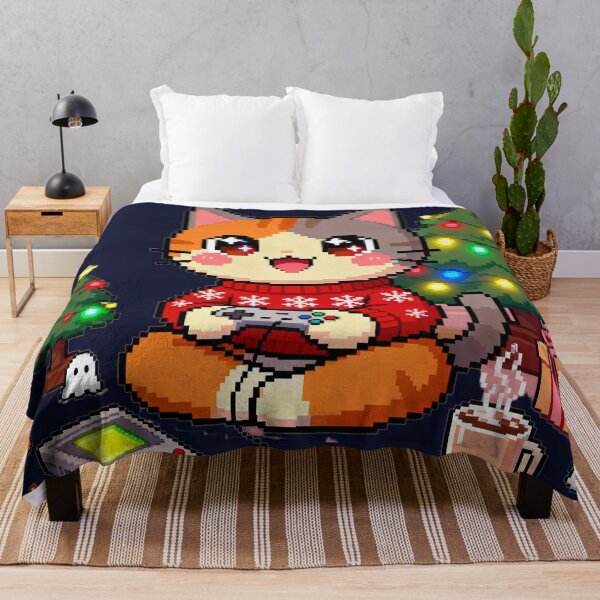 Item preview, Cozy Pixel Gamer Christmas Room Aesthetic designed and sold by MuseAI.