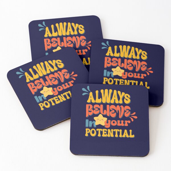 Item preview, ALWAYS BELIEVE IN YOUR POTENTIAL - Groovy Motivational Self-Care Quote designed and sold by SaadArtCo.