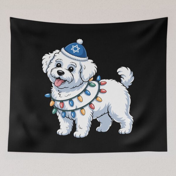 Item preview, Bichon Frise Dreidel Light Hanukkah Happy Chanukkah designed and sold by brynatshop.