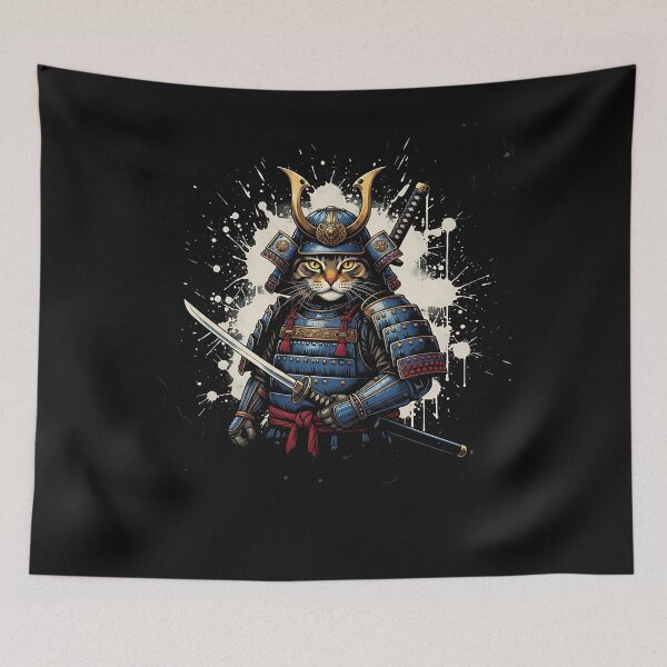 Item preview, Japanese Cat Warrior Samurai Ukiyo-E Art Men Boys Kids Women designed and sold by merlinnears.